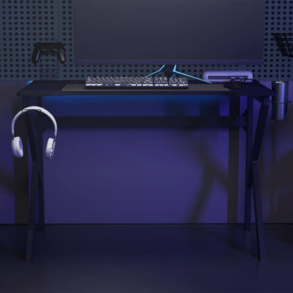 Gaming-Schreibtisch mit K-Gestell Schwarz und Rot 110x60x75 cm