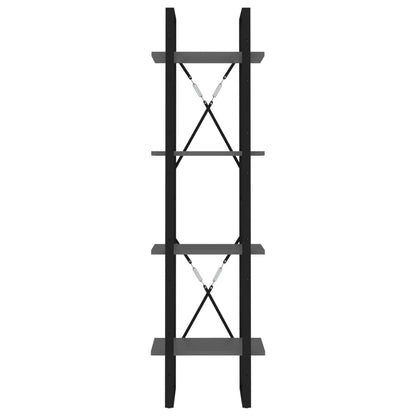 Bücherregal 4 Fächer Grau 40x30x140 cm Holzwerkstoff