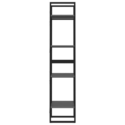Bücherregal 4 Fächer Grau 40x30x140 cm Holzwerkstoff