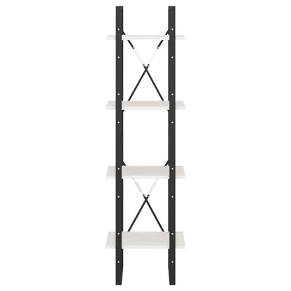 Bücherregal 4 Böden Weiß 40x30x140 cm Massivholz Kiefer