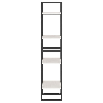 Bücherregal 4 Böden Weiß 40x30x140 cm Massivholz Kiefer