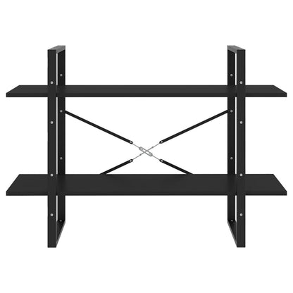 Bücherregal 2 Fächer Schwarz 100x30x70 cm Holzwerkstoff