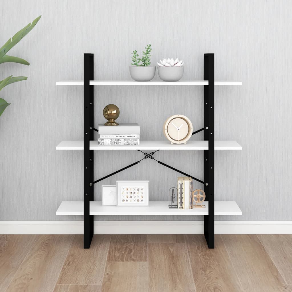 Bogreol Hvid 100x30x105 cm Træmateriale