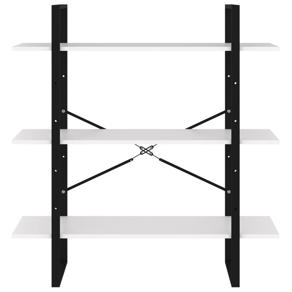 Bogreol Hvid 100x30x105 cm Træmateriale