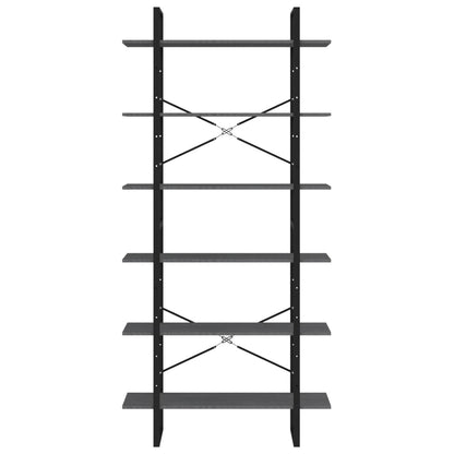 Standregal Hoch Grau 100x30x210 cm Massivholz Kiefer