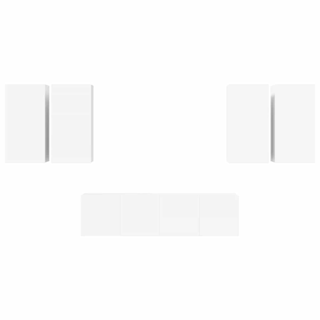 6-tlg. TV-Schrank-Set Weiß Holzwerkstoff