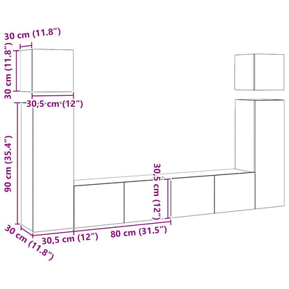 8-tlg. TV-Schrank-Set Sonoma-Eiche Holzwerkstoff