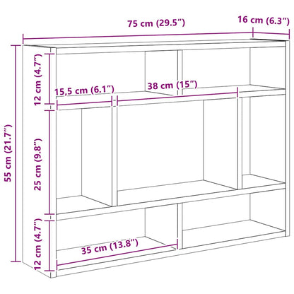 Wandregal Weiß 75x16x55 cm Holzwerkstoff