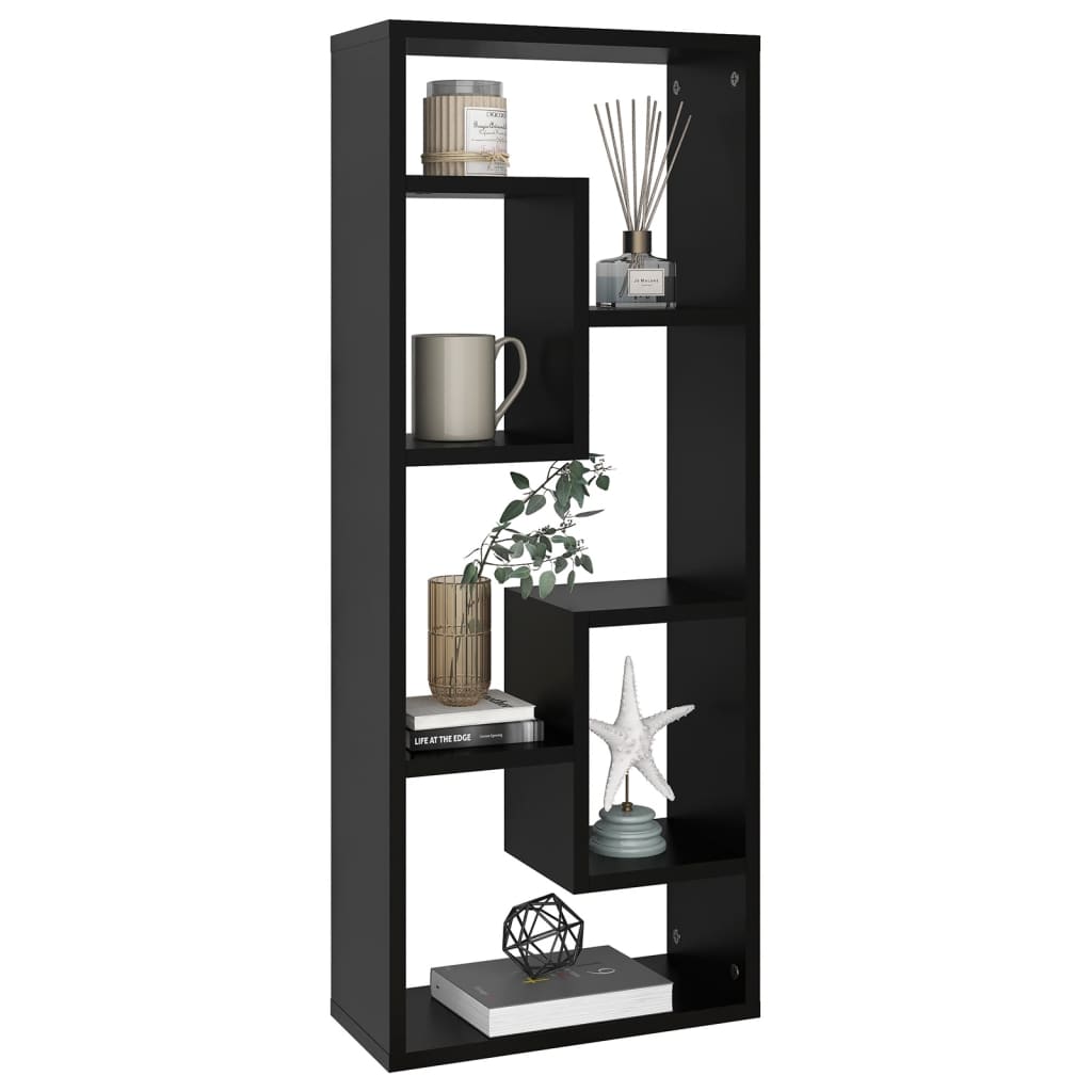 Wandregal Schwarz 36x16x90 cm Holzwerkstoff