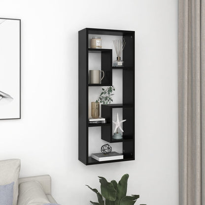 Wandregal Schwarz 36x16x90 cm Holzwerkstoff