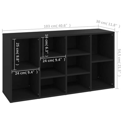 Schuhbank Schwarz 103x30x55 cm Holzwerkstoff