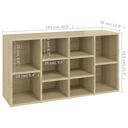Schuhbank Sonoma-Eiche 103x30x55 cm Holzwerkstoff