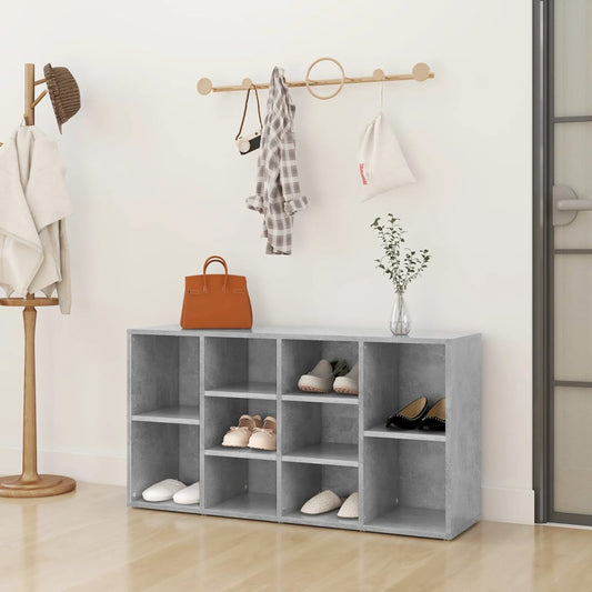 Schuhbank Betongrau 103x30x55 cm Holzwerkstoff