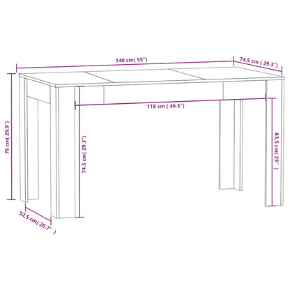 Esstisch Betongrau 140x74,5x76 cm Holzwerkstoff