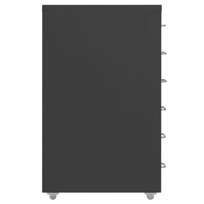 Aktenschrank mit Rollen Anthrazit 28x41x69 cm Metall
