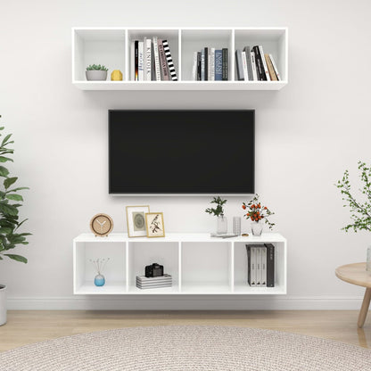 TV-Wandschränke 2 Stk. Weiß Holzwerkstoff