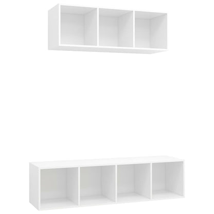 2-tlg. TV-Schrank-Set Weiß Holzwerkstoff