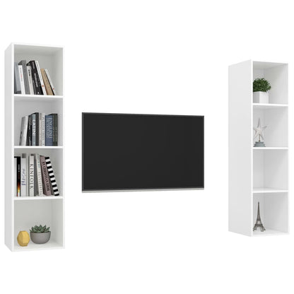 TV-Wandschränke 2 Stk. Weiß Holzwerkstoff