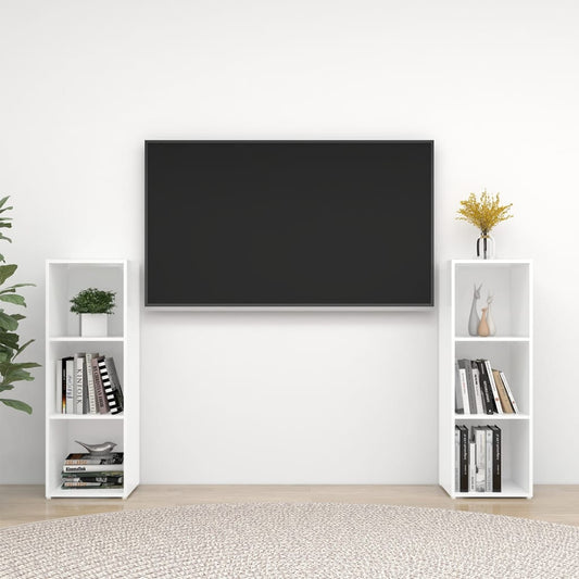 TV-Schränke 2 Stk. Weiß 107x35x37 cm Holzwerkstoff