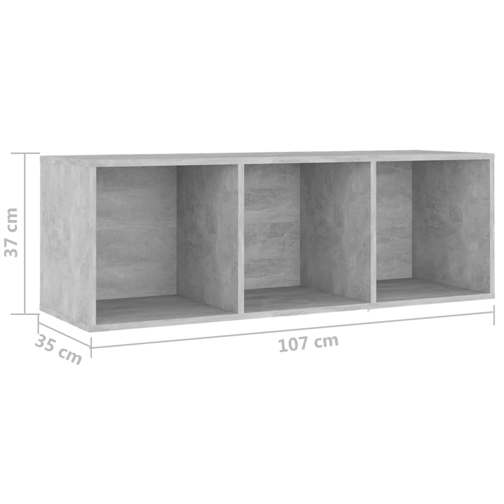 TV-Schränke 2 Stk. Betongrau 107x35x37 cm Holzwerkstoff