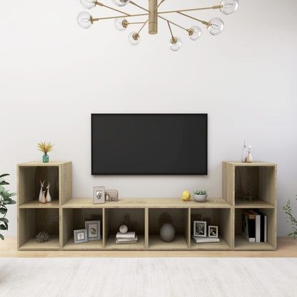 TV-Schränke 4 Stk. Sonoma-Eiche 72x35x36,5 cm Holzwerkstoff