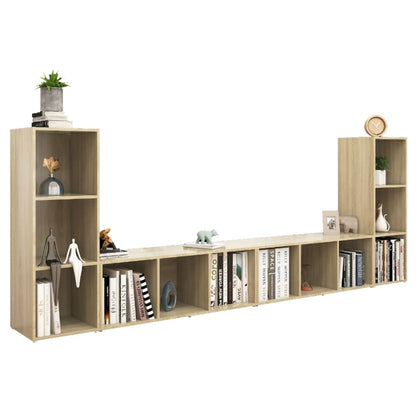 TV-Schränke 4 Stk. Sonoma-Eiche 107x35x37 cm Holzwerkstoff