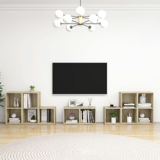 8-tlg. TV-Schrank-Set Sonoma-Eiche Holzwerkstoff