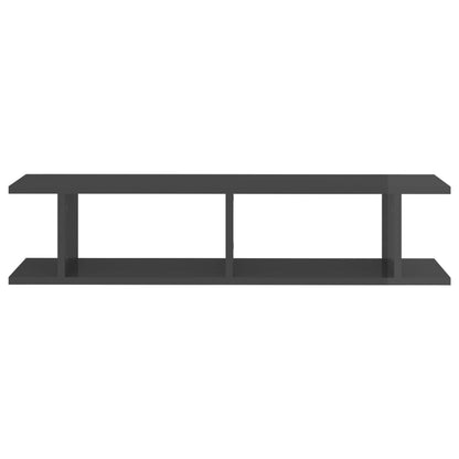 Wandregale 2 Stk. Hochglanz-Grau 90x18x20 cm Holzwerkstoff