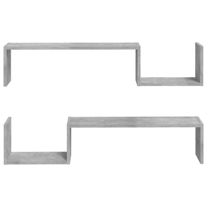 Wandregale 2 Stk. Betongrau 100x15x20 cm Holzwerkstoff