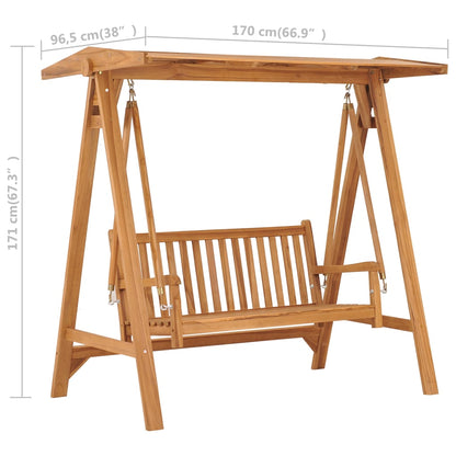 Hollywoodschaukel 174 cm Massivholz Teak