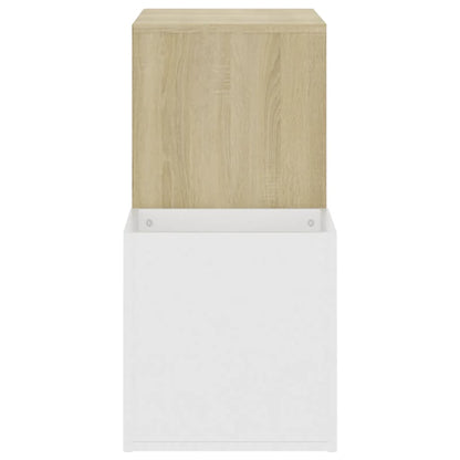 Flur-Schuhschrank Weiß Sonoma Eiche 105x35,5x70cm Holzwerkstoff