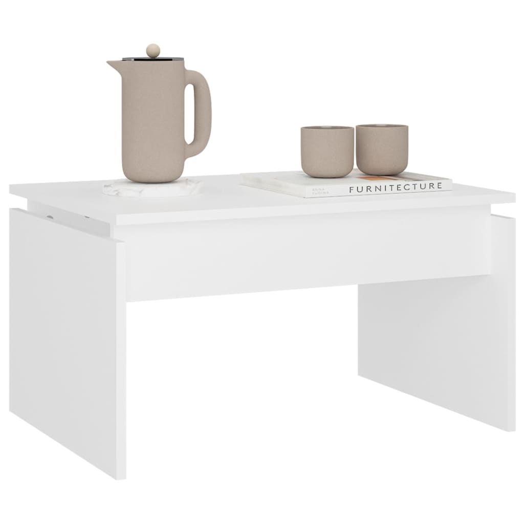 Sofabord Hvid 68x50x38 cm Træ Materiale