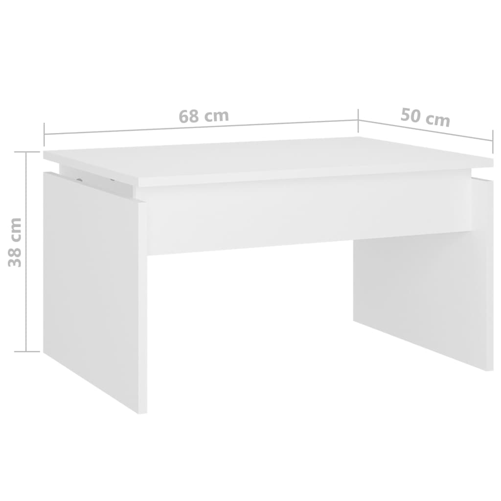 Sofabord Hvid 68x50x38 cm Træ Materiale