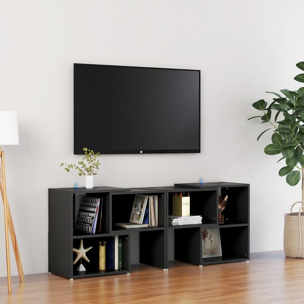 TV-skab Sort 104x30x52cm Træ Materiale