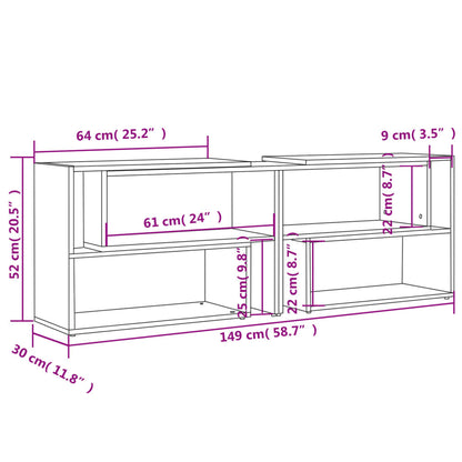 TV-Schrank Schwarz 149x30x52 cm Holzwerkstoff
