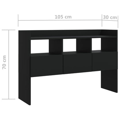 Skænk Sort 105x30x70 cm Træ Materiale