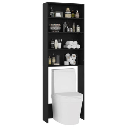 Waschmaschinenschrank Schwarz 64x24x190 cm