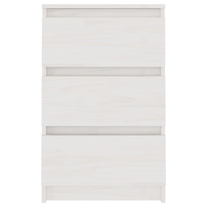Nachtschrank Weiß 40x29,5x64 cm Massivholz Kiefer