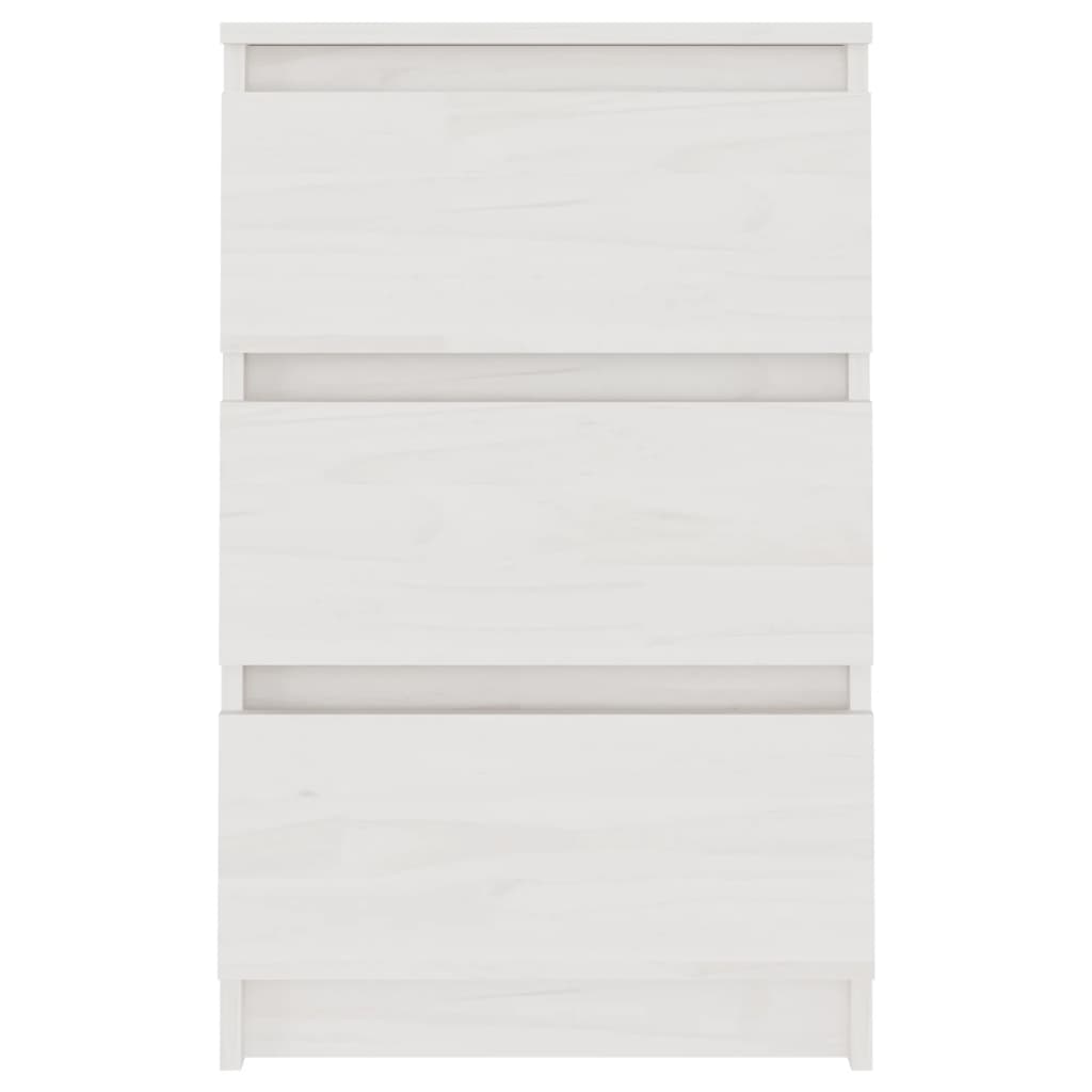 Nachtschränke 2 Stk. Weiß 40x29,5x64 cm Massivholz Kiefer