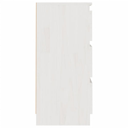 Nachtschränke 2 Stk. Weiß 40x29,5x64 cm Massivholz Kiefer