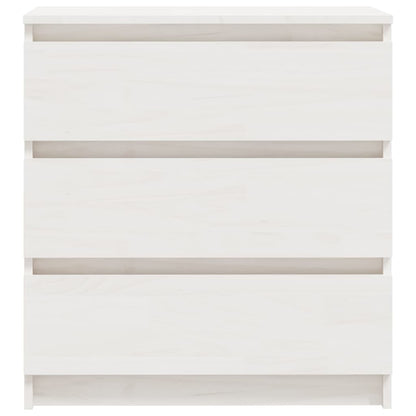 Nachtschrank Weiß 60x36x64 cm Massivholz Kiefer