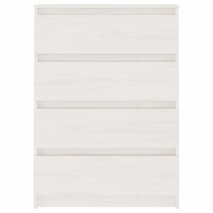 Beistellschrank Weiß 60x36x84 cm Massivholz Kiefer