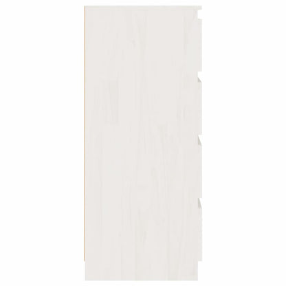 Beistellschrank Weiß 60x36x84 cm Massivholz Kiefer
