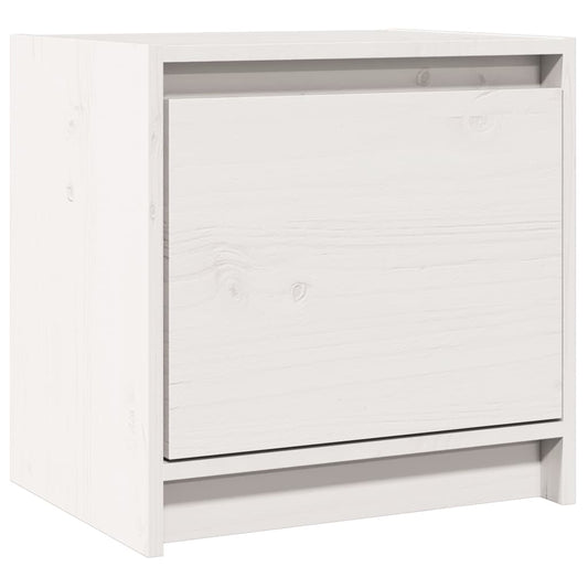 Nachtschrank Weiß 40x30,5x40 cm Massivholz Kiefer