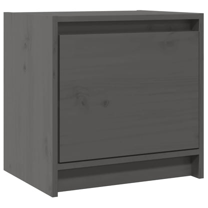 Sengeborde 2 stk Grå 40x30,5x40 cm massiv fyrretræ