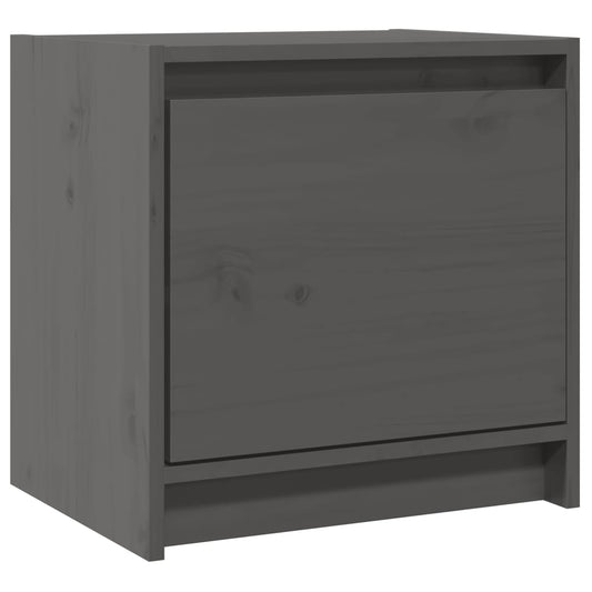 Nachtschränke 2 Stk. Grau 40x30,5x40 cm Massivholz Kiefer