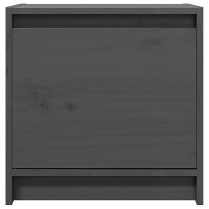 Sengeborde 2 stk Grå 40x30,5x40 cm massiv fyrretræ