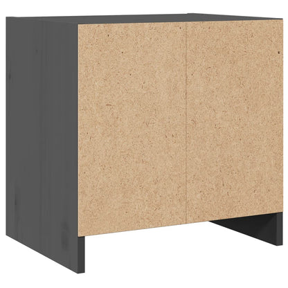 Sengeborde 2 stk Grå 40x30,5x40 cm massiv fyrretræ