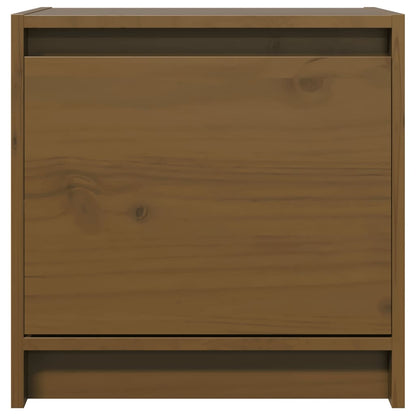 Sengeborde 2 stk Honningbrun 40x30,5x40 cm massiv fyrretræ