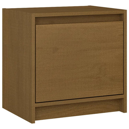 Sengeborde 2 stk Honningbrun 40x30,5x40 cm massiv fyrretræ